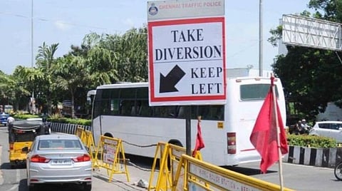 வண்ணாரப்பேட்டையில் இன்று முதல் சுரங்கப்பாதை பணிக்காக போக்குவரத்து மாற்றம்