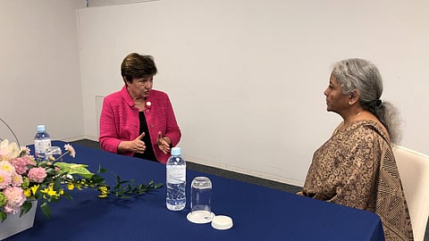 ஜி7 நாடுகளின் கூட்டத்தில் ஐஎம்எப் நிர்வாக இயக்குநருடன் நிதியமைச்சர் நிர்மலா சந்திப்பு