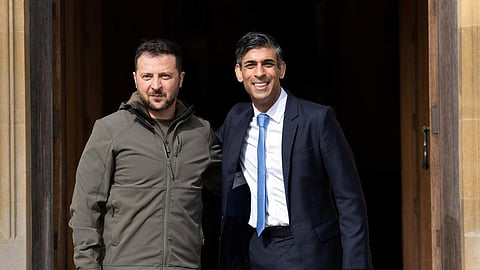 உக்ரைன் அதிபர் விளாடிமிர் ஜெலன்ஸ்கி மற்றும் பிரதமர் ரிஷி சுனக்