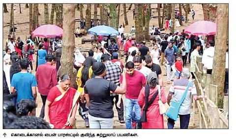 கோடை விடுமுறை முடிந்தும் குறையாத கூட்டம் - கொடைக்கானலில் இயற்கை எழிலை ரசித்த சுற்றுலா பயணிகள்