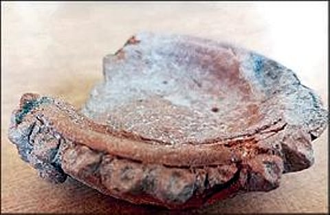 வெம்பக்கோட்டை அகழாய்வில் கண்டெடுக்கப்பட்டுள்ள அழகிய வேலைப்பாடுகளுடன் கூடிய அகல் விளக்குகள்.