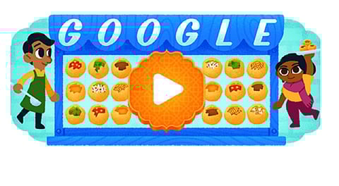 இந்திய சாலையோர சிற்றுண்டி பானிபூரியை கேமுடன் கொண்டாடும் கூகுள் டூடுல்!