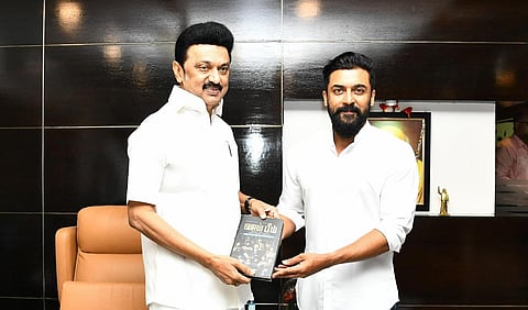 முதல்வர் மு.க.ஸ்டாலின் மற்றும் நடிகர் சூர்யா