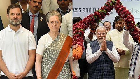 ராகுல் காந்தி, சோனியா காந்தி மற்றும் பிரதமர் மோடி