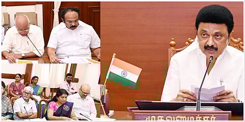 மாநில திட்டக்குழுக் கூட்டத்தில் உரையாற்றும் தமிழக முதல்வர் மு.க.ஸ்டாலின்