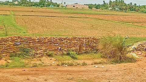 புங்கனூர்- அல்லித்துறை சாந்தாபுரம் பகுதியில் 2021-ல் ஏற்பட்ட வெள்ளத்தால் அரியாறு கரை உடைந்த இடம். அங்கு, தற்காலிக சீரமைப்புக்காக பயன்படுத்தப்பட்ட மணல் மூட்டைகளும் சேதமடைந்து காணப்படுகின்றன.