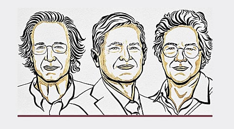 பியர் அகுஸ்தினி, ஃபேரன்ஸ் கிரௌஸ், ஆன் லூலியே படம்: Nobelprize.org