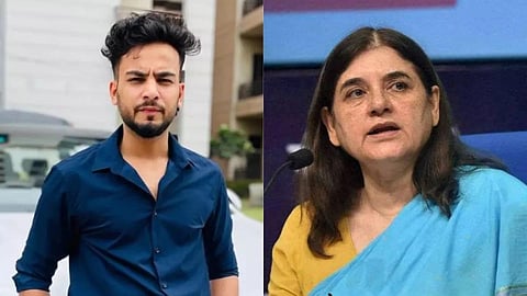 எல்விஷ் யாதவ் (இடது), மேனகா காந்தி (வலது)