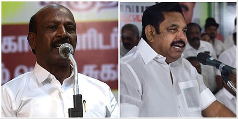 அமைச்சர் மா.சுப்பிரமணியன் (இடது), எடப்பாடி பழனிசாமி (வலது)