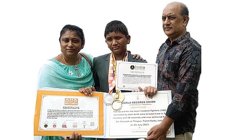 ஆட்டிசத்தை வென்ற நினைவாற்றல்: திருப்பூர் சிறுவன் உலக சாதனை