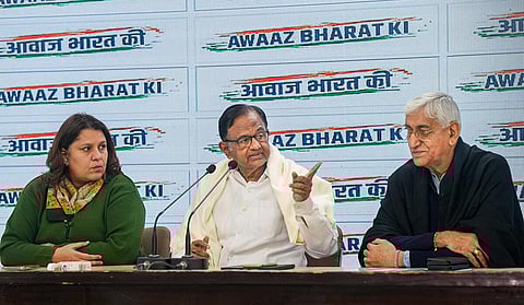 டெல்லியில் நடைபெற்ற செய்தியாளர் சந்திப்பில் ப.சிதம்பரம்