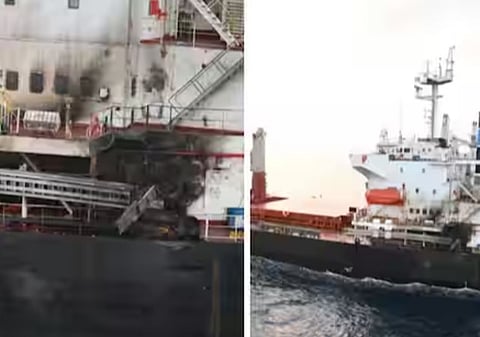 ஏடன் வளைகுடாவில் 9 இந்திய மாலுமிகளுடன் சென்ற சரக்கு கப்பல் மீது ட்ரோன் தாக்குதல்