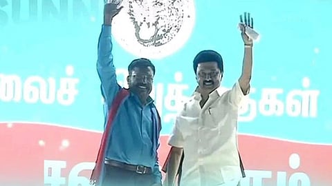 திருமாவளவன் மற்றும் முதல்வர் ஸ்டாலின் | படம்: எக்ஸ்