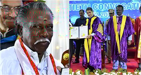 74 வயதில் முனைவர் பட்டம் பெற்ற ஓய்வுபெற்ற பயணச்சீட்டு ஆய்வாளர்!