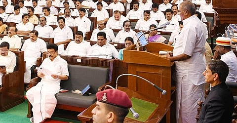 தமிழக சட்டப்பேரவையில் ஆளுநர் உரையின் தமிழாக்கத்தை பேரவைத் தலைவர் அப்பாவு வாசித்தார்.