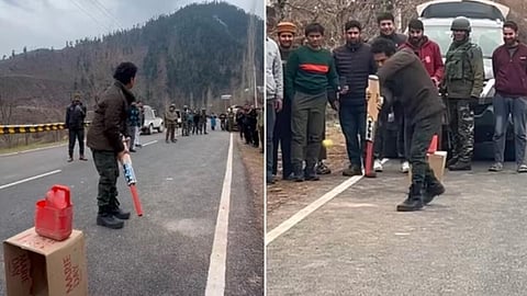 காஷ்மீரில் தெருவில் கிரிக்கெட் விளையாடிய சச்சின்