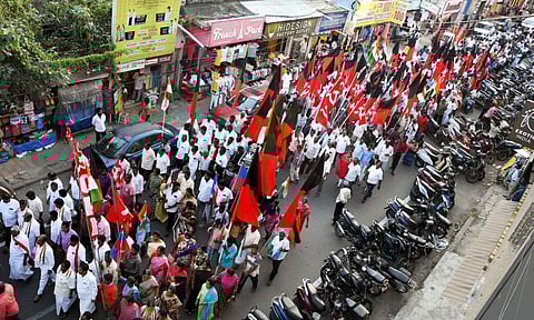 புதுச்சேரியில் நடைபெற்ற இண்டியா கூட்டணி பேரணி