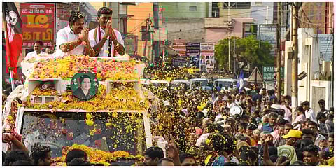 சேலத்தில் அதிமுக பொதுச் செயலாளர் எடப்பாடி பழனிசாமி இறுதிக்கட்ட பரப்புரை மேற்கொண்டார் | படம்: எஸ்.குரு பிரசாத்