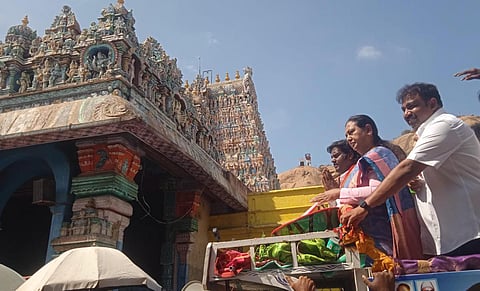 “குடும்பத்துடன் பிழைக்க வரவில்லை; உழைக்க வந்திருக்கிறோம்” - விஜயபிரபாகரன் பேச்சு @ விருதுநகர்