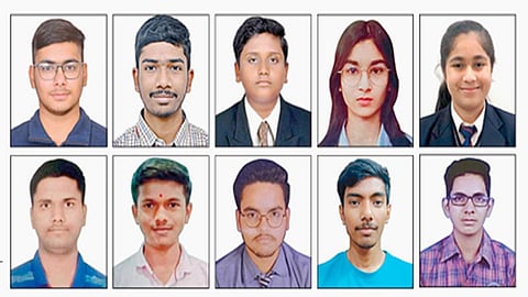 விஐடி பல்கலைக்கழக பி.டெக். பொறியியல் படிப்புக்கான நுழைவுத்தேர்வில் முதல் 10 இடங்களைப் பிடித்த மாணவர்கள்.