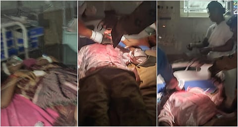 செல்போன் டார்ச் வெளிச்சத்தில் சிகிச்சை அளித்த செவிலியர்கள்.