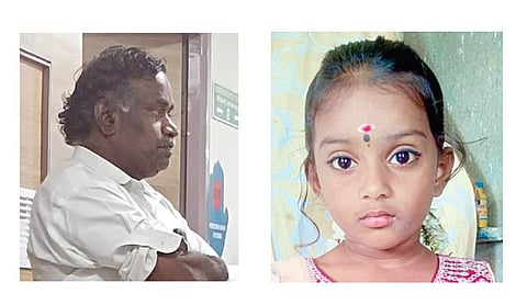 நாய்களின் உரிமையாளர் புகழேந்தி (இடது), சிறுமி சுரக்ஷா