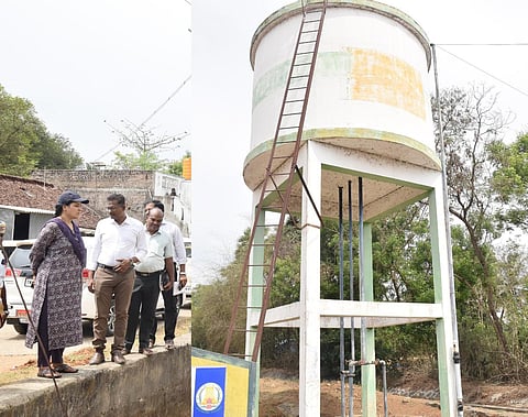 காஞ்சிபுரம் அருகே புஞ்சையரன்தாங்கல் பகுதியில் உள்ள குடிநீர் தொட்டியை பார்வையிடும் மாவட்ட ஆட்சியர் கலைச்செல்வி (கோப்பு படம்).