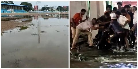 சேலத்தில் விடிய விடிய பெய்த மழையால் முக்கிய இடங்களில் தண்ணீர் தேங்கியுள்ளது. மழைநீர் சூழந்த கால்வாயில் விழுந்த சிறுவனை அப்பகுதி மக்கள் பத்திரமாக மீட்டனர்.