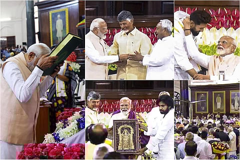 அரசியல் சாசனத்தை வணங்கிய மோடி முதல் தமிழக பாஜகவுக்கு ‘ஆறுதல்’ வரை: என்டிஏ கூட்டம் ஹைலைட்ஸ்