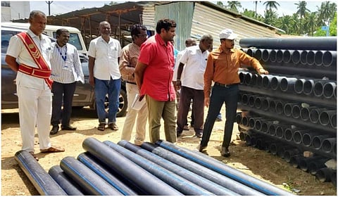 குடிநீர் இணைப்பு வழங்குவது தொடர்பாக ஆய்வு