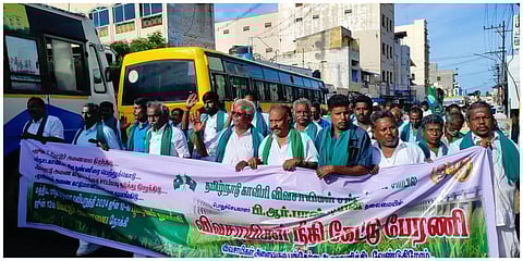 கரூரில் நடந்த விவசாயிகள் பேரணி