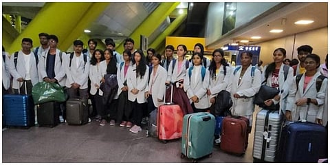 நான் முதல்வன் திட்டத்தில் லண்டன் சென்று பயிற்சி பெற்று சென்னை திரும்பிய மாணவர்கள்