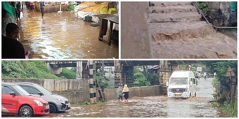 உதகையில் பெய்த கனமழையின் காரணமாக சாலைகள் வெள்ளக்காடாகின.