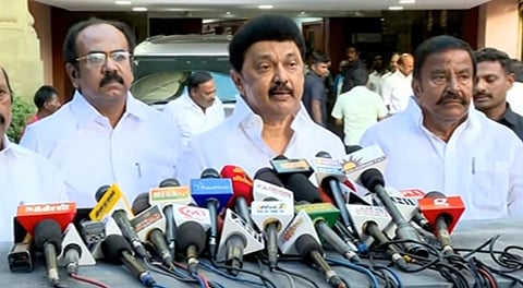 சென்னையில் தமிழக முதல்வர் மு.க.ஸ்டாலின் செவ்வாய்க்கிழமை செய்தியாளர்களைச் சந்தித்தார்.