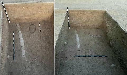 கீழடி அகழாய்வில் சுடுமண்ணால் ஆன உருளை வடிவ வடிகால் கண்டெடுப்பு