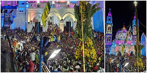 கோவில்பட்டி அருகே காமநாயக்கன்பட்டி புனித பரலோக மாதா பேராலய விண்ணேற்பு பெருவிழா கொடியேற்றத்துடன் தொடங்கியது.