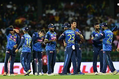 வெற்றிக் கொண்டாட்டத்தில் இலங்கை அணி