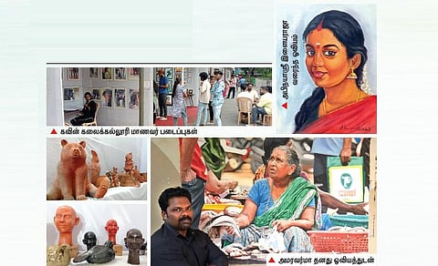 அமரவர்மா தனது ஓவியத்துடன்