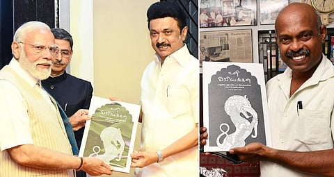 மதுரை புதுமண்டப சிற்பங்களை கோட்டோவிய நூலாக்கிய ஓவியரின் 2-வது நூல் வெளியீடு