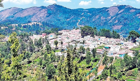 திம்பட்டி பள்ளத்தாக்கில் அமைந்துள்ள கன்னேரிமுக்கு கிராமம்.