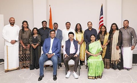 சிகாகோவில் முதல்வர் ஸ்டாலினை சந்தித்த அமெரிக்க தமிழ் சங்கங்களின் பிரதிநிதிகள்