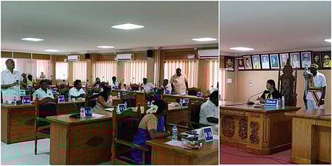 ஊரணி தூர்வாரும் டெண்டரை ரத்து செய்யும் தீர்மானத்துக்கு சிவகாசி மாநகராட்சி கூட்டத்தில் கவுன்சிலர்கள் எதிர்ப்பு தெரிவித்ததால் தீர்மானம் நிறுத்தி வைக்கப்பட்டது.