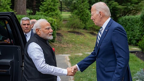 அமெரிக்காவில் பிரதமர் மோடியை வரவேற்ற அதிபர் ஜோ பைடன்