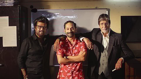 வேட்டையன் படத்தில் ரஜினிகாந்த், ஃபகத் பாசில் மற்றும் அமிதாப் பச்சன்.