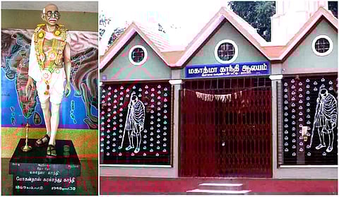 காந்திக்கு கோயில் கட்டி சிலை வைத்து வழிபடும் கம்பம் கிராமம்!