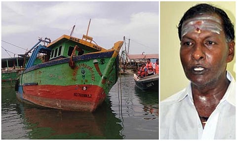 மீனவப் பிரதிநிதி தேவதாஸ் (இடது)