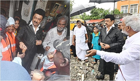 சென்னையில் கனமழை நீடித்து வரும் நிலையில் யானைகவுனி பகுதியில் தமிழக முதல்வர் மு.க.ஸ்டாலின் ஆய்வு செய்தார்.