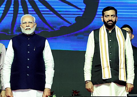 பிரதமர் மோடி முன்னிலையில் ஹரியானா முதல்வராக பதவியேற்றார் நயாப் சிங் சைனி!