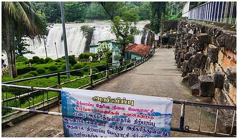 குமரி மலையோரங்களில் மழை நீடிப்பு: திற்பரப்பு அருவியில் 3-வது நாளாக குளிக்க தடை