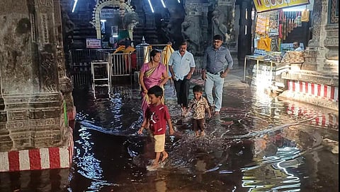 தென்காசியில் கனமழை: சங்கரநாராயண சுவாமி கோயிலுக்குள் மழை நீர்!